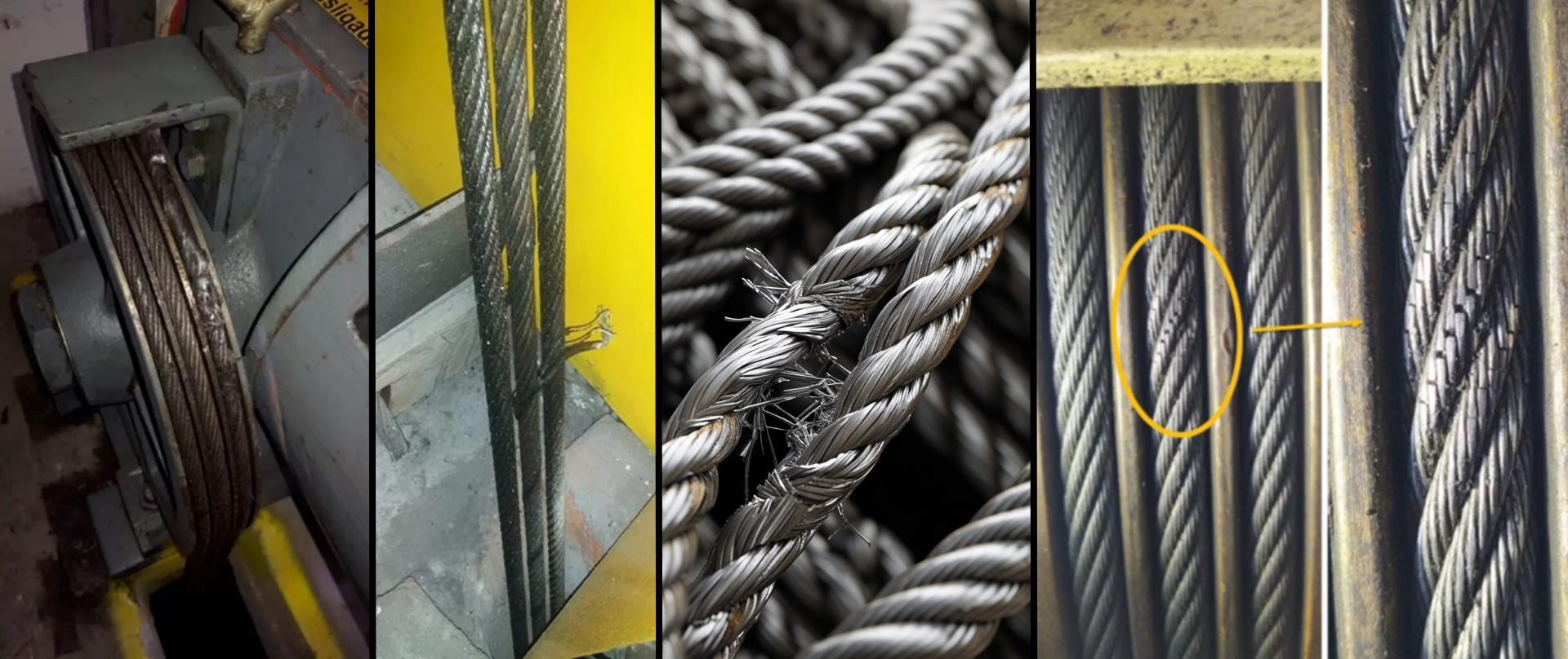 Cabos de Aço: Não Espere um Acidente para Trocar! 4 Cabos de Aço do Elevador Desgastados